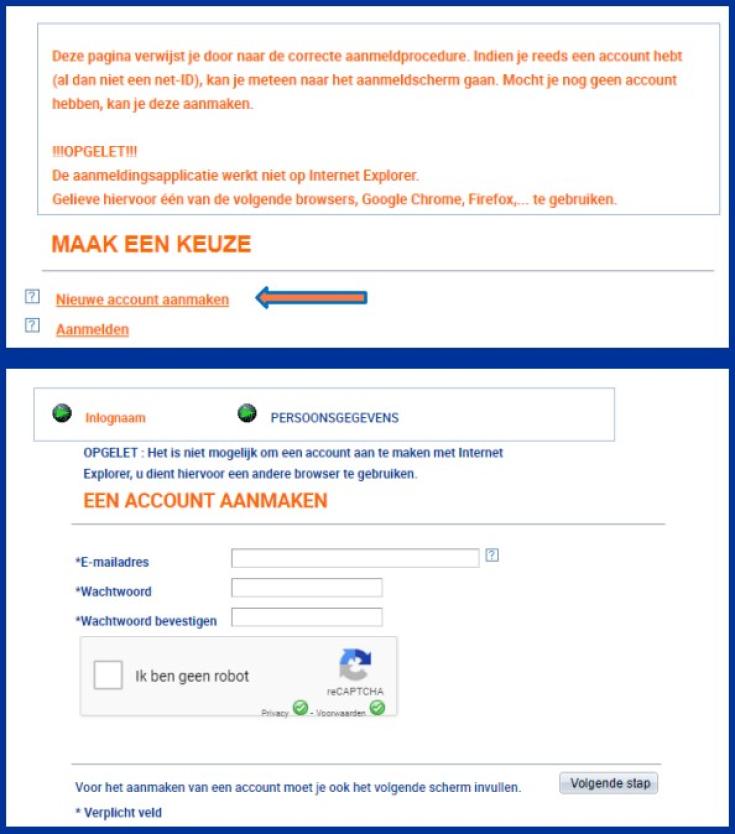 Nieuw account aanmaken